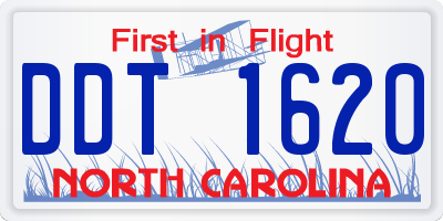 NC license plate DDT1620