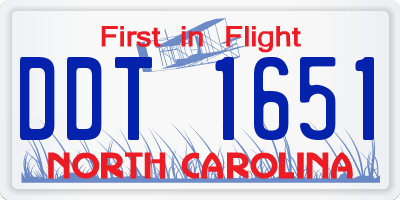 NC license plate DDT1651