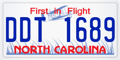 NC license plate DDT1689