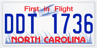 NC license plate DDT1736