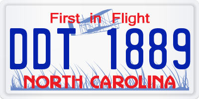 NC license plate DDT1889