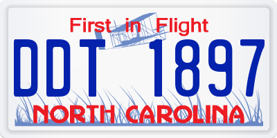 NC license plate DDT1897
