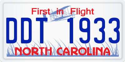 NC license plate DDT1933