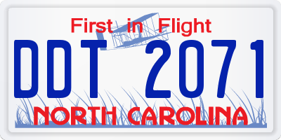 NC license plate DDT2071