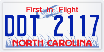 NC license plate DDT2117