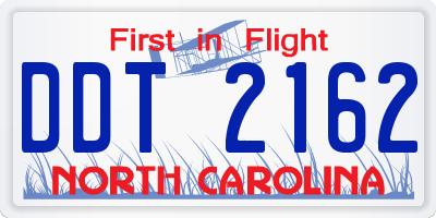 NC license plate DDT2162