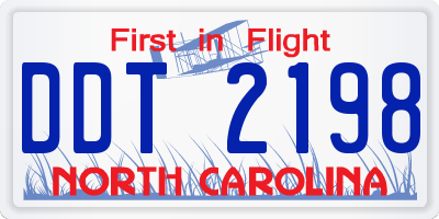 NC license plate DDT2198