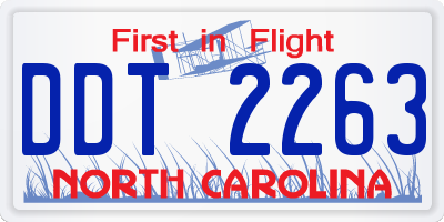 NC license plate DDT2263