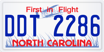 NC license plate DDT2286