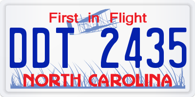 NC license plate DDT2435