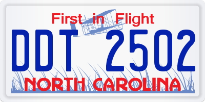 NC license plate DDT2502