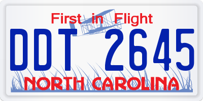 NC license plate DDT2645