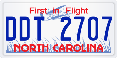 NC license plate DDT2707