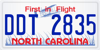 NC license plate DDT2835