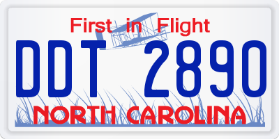 NC license plate DDT2890