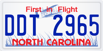NC license plate DDT2965