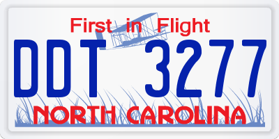 NC license plate DDT3277