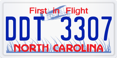 NC license plate DDT3307