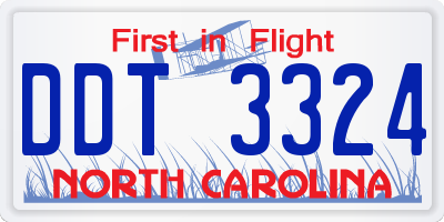 NC license plate DDT3324