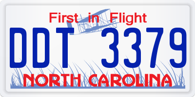 NC license plate DDT3379