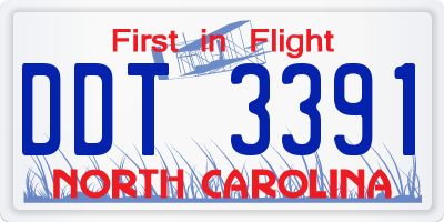 NC license plate DDT3391