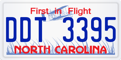 NC license plate DDT3395