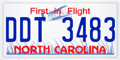 NC license plate DDT3483