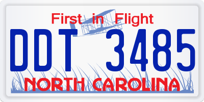 NC license plate DDT3485