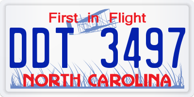 NC license plate DDT3497