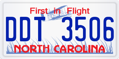 NC license plate DDT3506