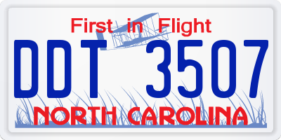 NC license plate DDT3507