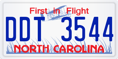 NC license plate DDT3544