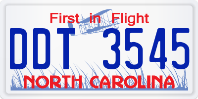 NC license plate DDT3545