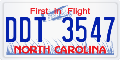 NC license plate DDT3547