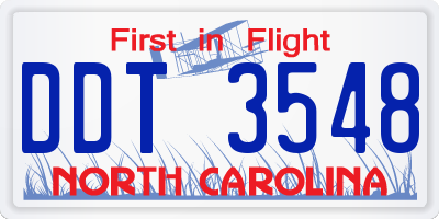 NC license plate DDT3548