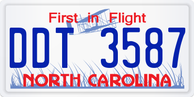 NC license plate DDT3587