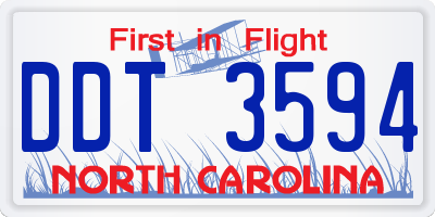NC license plate DDT3594