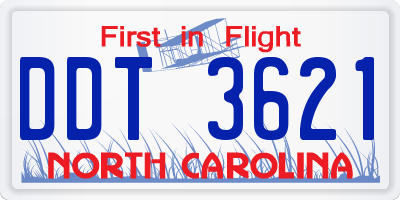 NC license plate DDT3621
