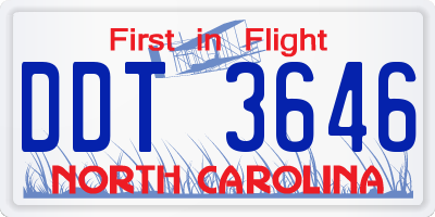 NC license plate DDT3646