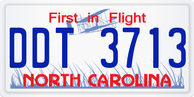 NC license plate DDT3713