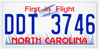 NC license plate DDT3746