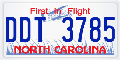 NC license plate DDT3785