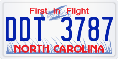 NC license plate DDT3787