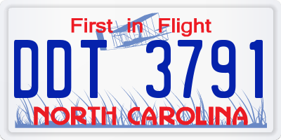 NC license plate DDT3791