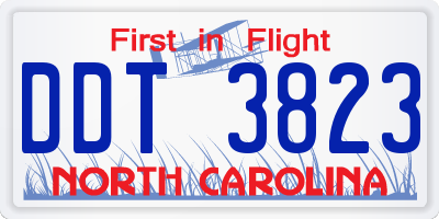 NC license plate DDT3823