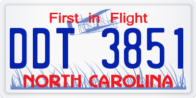 NC license plate DDT3851