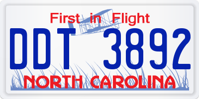 NC license plate DDT3892