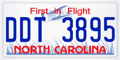 NC license plate DDT3895