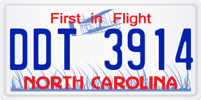 NC license plate DDT3914