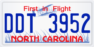 NC license plate DDT3952